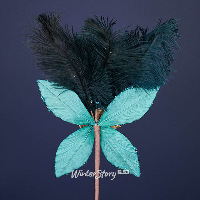 Декоративная ветка Sesto Fiorentino 20 см бирюзовый Winter Deco