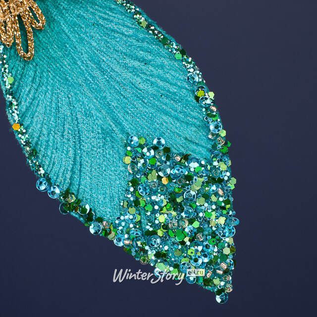 Декоративная ветка Sesto Fiorentino 20 см бирюзовый Winter Deco