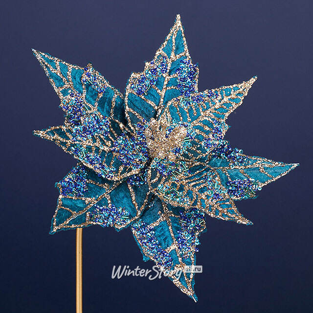 Искусственная пуансеттия Lumona 20 см, клипса Winter Deco