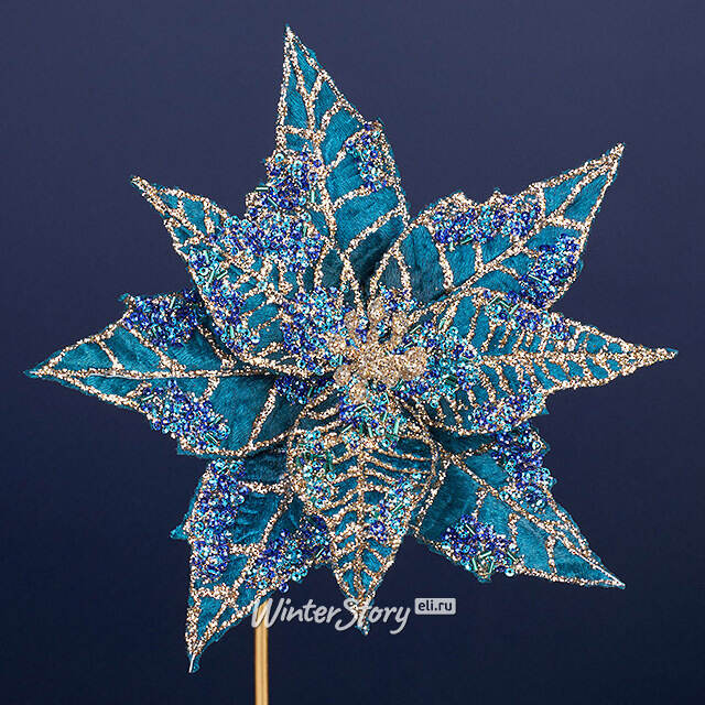 Искусственная пуансеттия Lumona 20 см, клипса Winter Deco