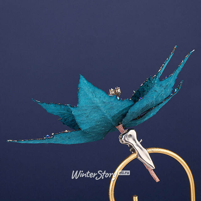 Искусственная пуансеттия Lumona 20 см, клипса Winter Deco