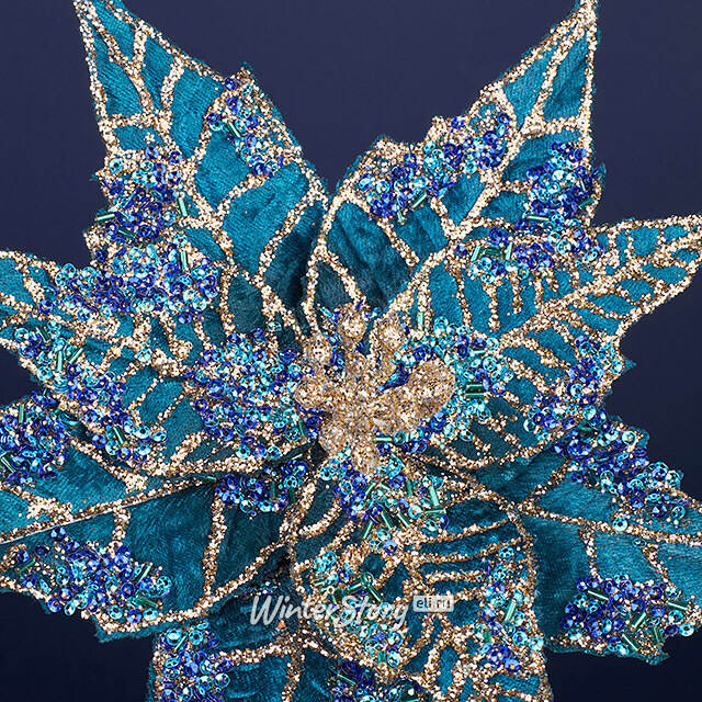 Искусственная пуансеттия Lumona 20 см, клипса Winter Deco