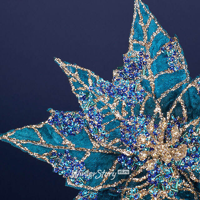 Искусственная пуансеттия Lumona 20 см, клипса Winter Deco