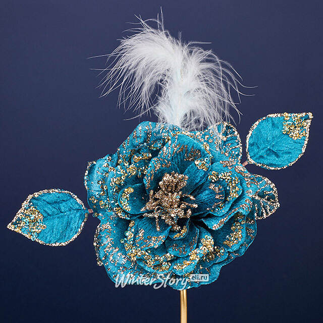 Искусственная Роза Кастанье 14 см, клипса Winter Deco