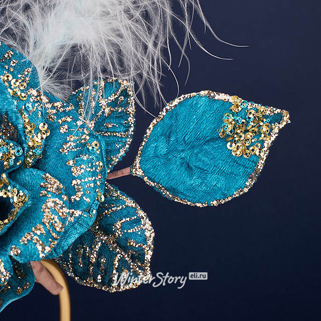 Искусственная Роза Кастанье 14 см, клипса Winter Deco