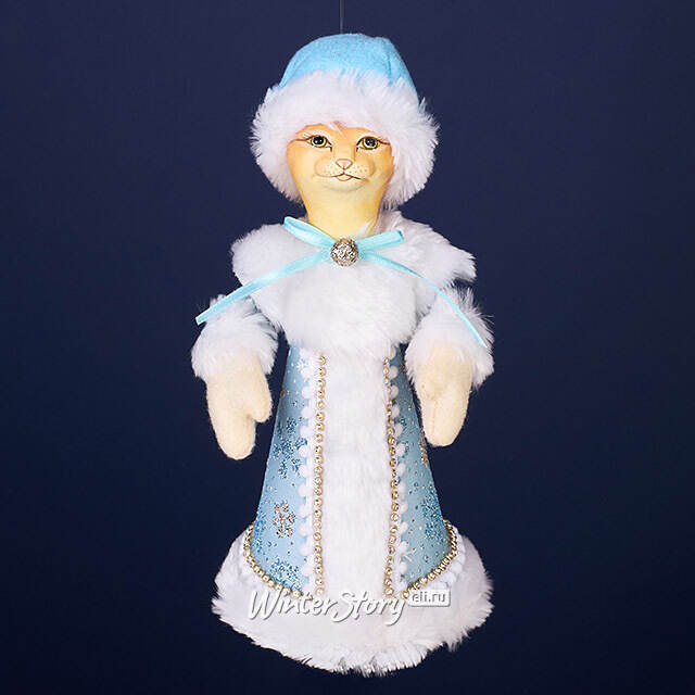 Елочная игрушка Кошка Уорсли в костюме Снегурочки 22 см Winter Deco