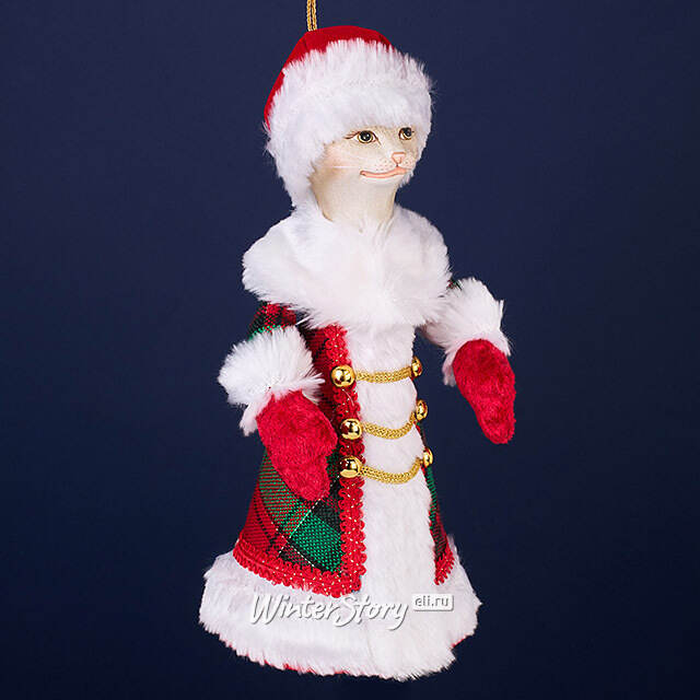 Елочная игрушка Кошка Рисби в костюме Снегурочки 29 см Winter Deco