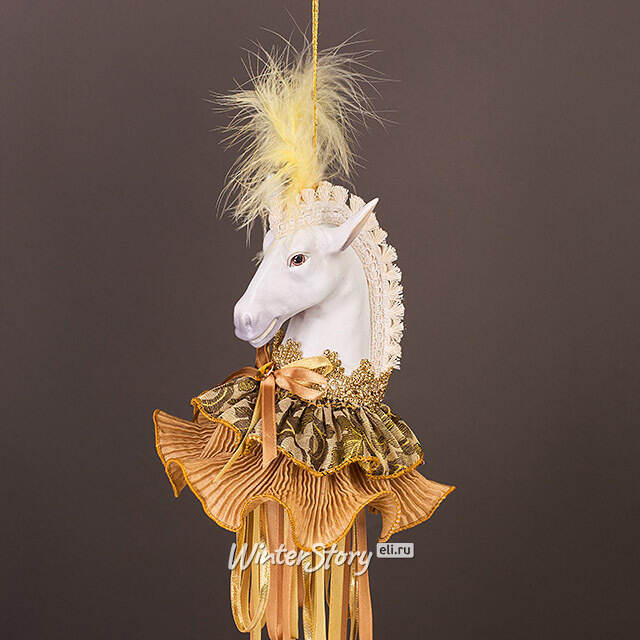Елочная игрушка Лошадь Марлдон - Королевства Арнор 43 см золотая Winter Deco