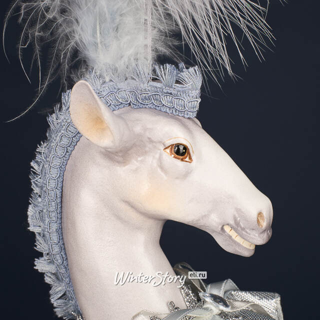 Елочная игрушка Лошадь Марлдон - Королевства Арнор 43 см серебряная Winter Deco