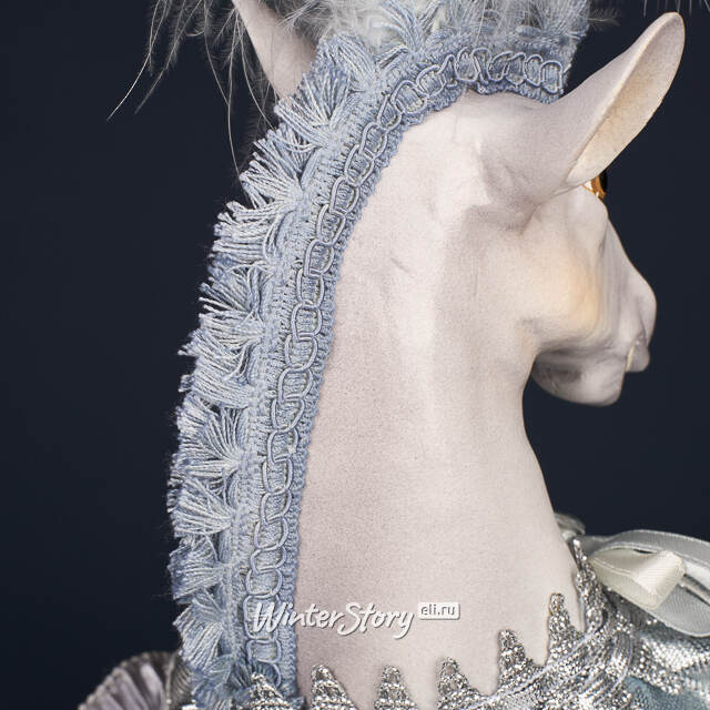 Елочная игрушка Лошадь Марлдон - Королевства Арнор 43 см серебряная Winter Deco