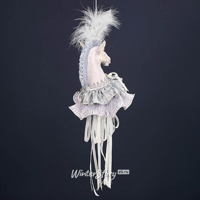Елочная игрушка Лошадь Марлдон - Королевства Арнор 43 см серебряная Winter Deco