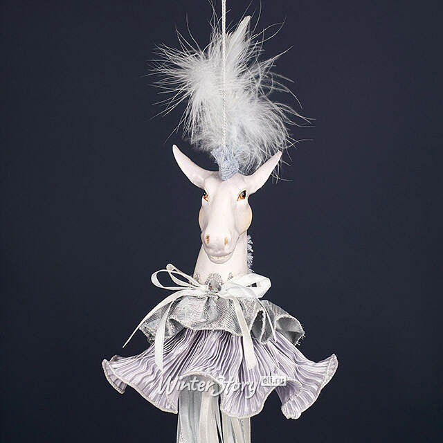 Елочная игрушка Лошадь Марлдон - Королевства Арнор 43 см серебряная Winter Deco