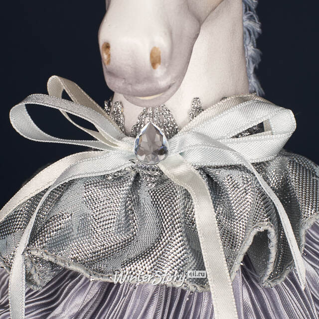 Елочная игрушка Лошадь Марлдон - Королевства Арнор 43 см серебряная Winter Deco