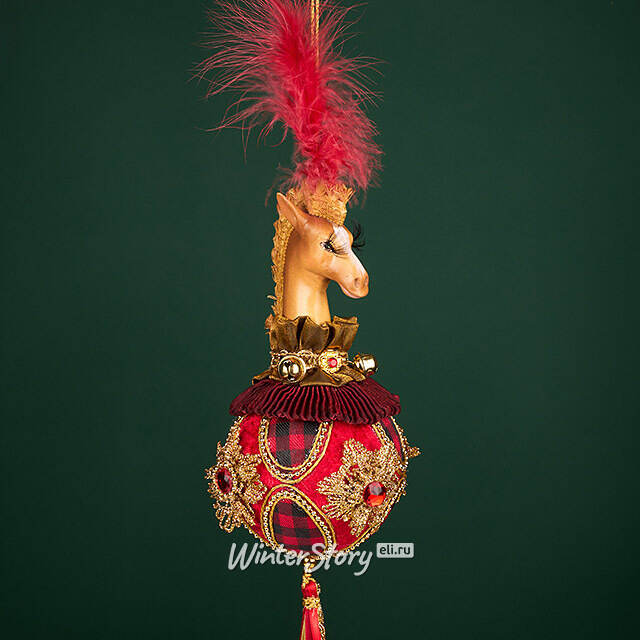 Елочная игрушка Лошадь Бемиджи: Greenwich 48 см, красная Winter Deco