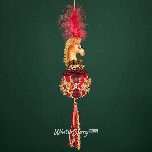 Елочная игрушка Лошадь Бемиджи: Greenwich 48 см, красная Winter Deco