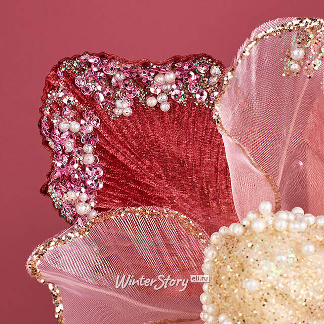 Искусственный цветок Manocalcati 15 см, клипса Winter Deco