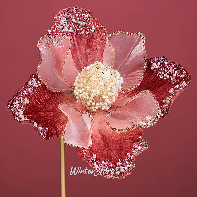 Искусственный цветок Manocalcati 15 см, клипса Winter Deco