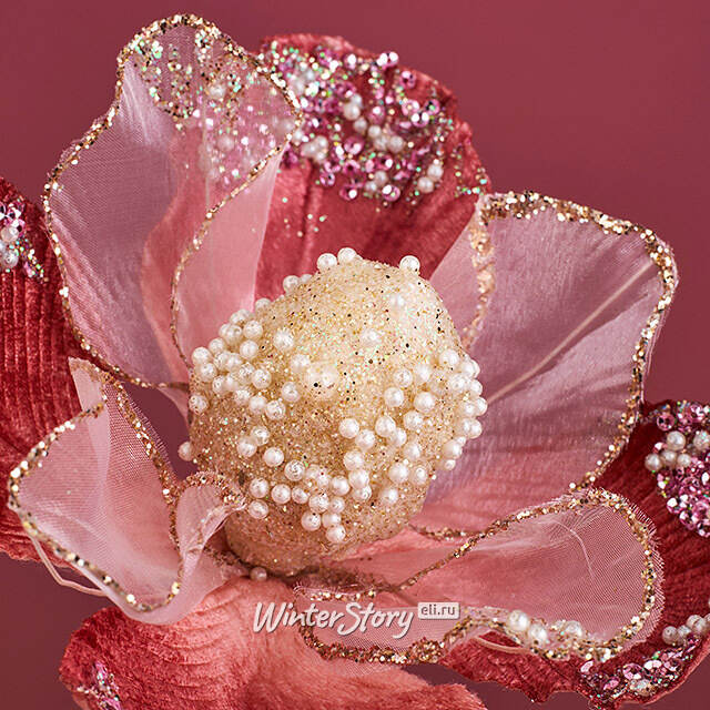 Искусственный цветок Manocalcati 15 см, клипса Winter Deco