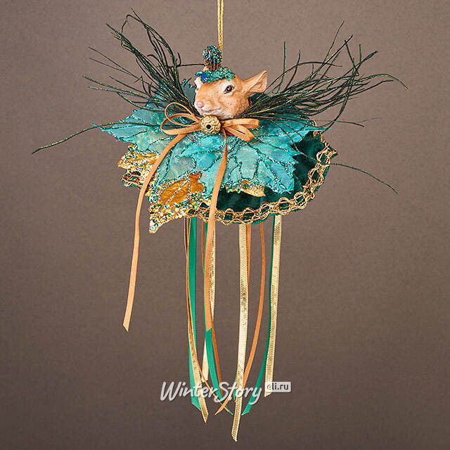Елочная игрушка Белка - Маркиза Фродшам 30 см изумрудная Winter Deco