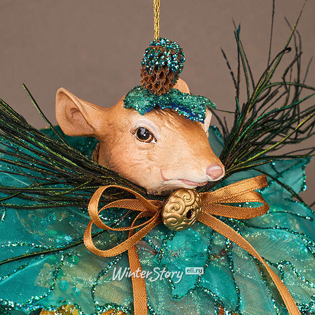 Елочная игрушка Белка - Маркиза Фродшам 30 см изумрудная Winter Deco