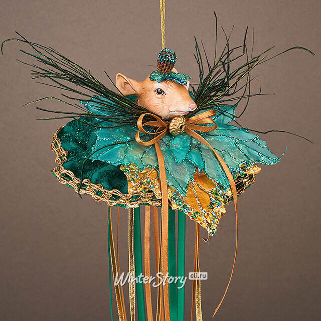 Елочная игрушка Белка - Маркиза Фродшам 30 см изумрудная Winter Deco