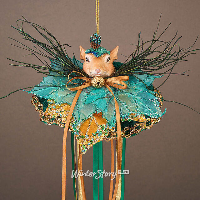 Елочная игрушка Белка - Маркиза Фродшам 30 см изумрудная Winter Deco