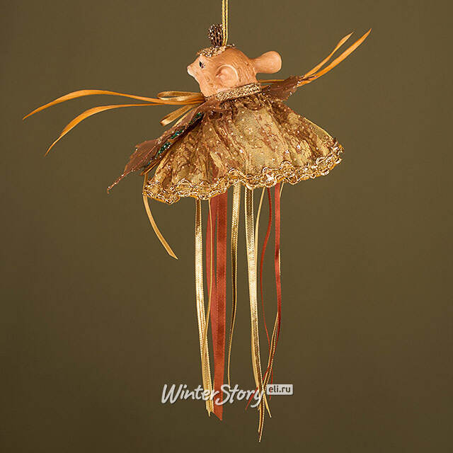 Елочная игрушка Белка - Маркиза Фродшам 30 см золотая Winter Deco