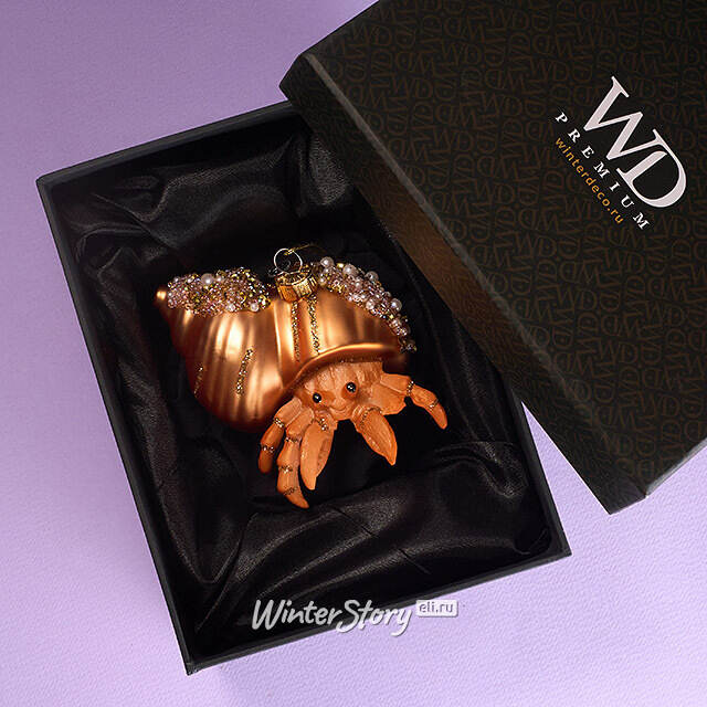 Елочная игрушка Краб Орси 12 см в подарочной коробке, стекло Winter Deco