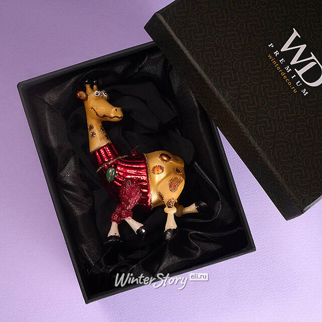Елочная игрушка Жираф Жоржик 14 см в подарочной коробке, стекло Winter Deco