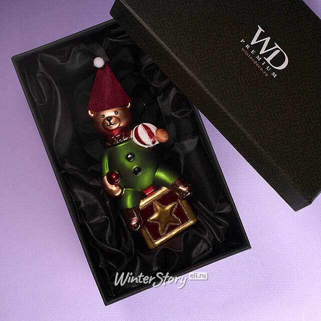 Елочная игрушка Мишка - Christmas Holidays 17 см в подарочной коробке, стекло Winter Deco