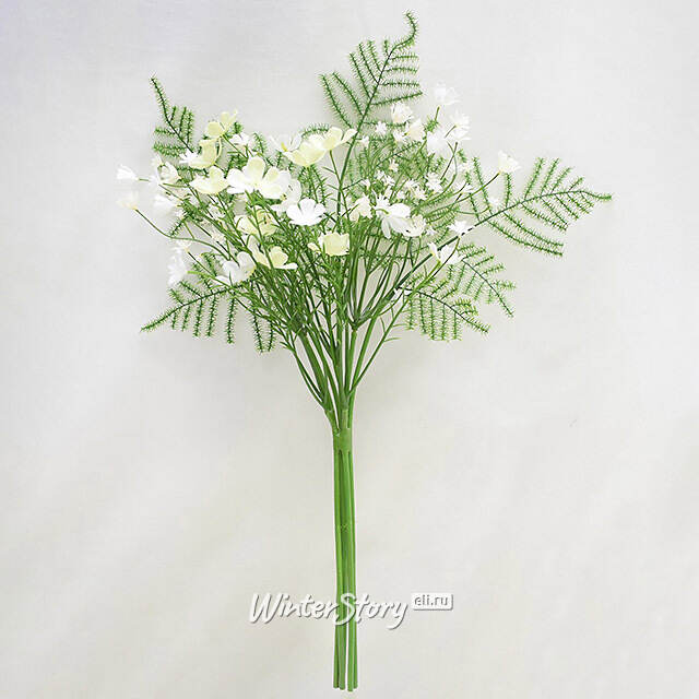 Искусственный букет Wild Flowers - Белые Росы 43 см Summer Deco