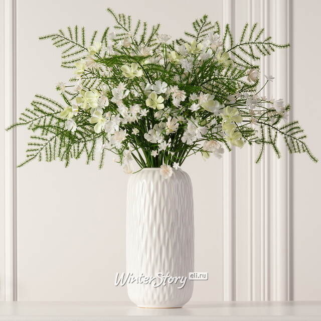 Искусственный букет Wild Flowers - Белые Росы 43 см Summer Deco