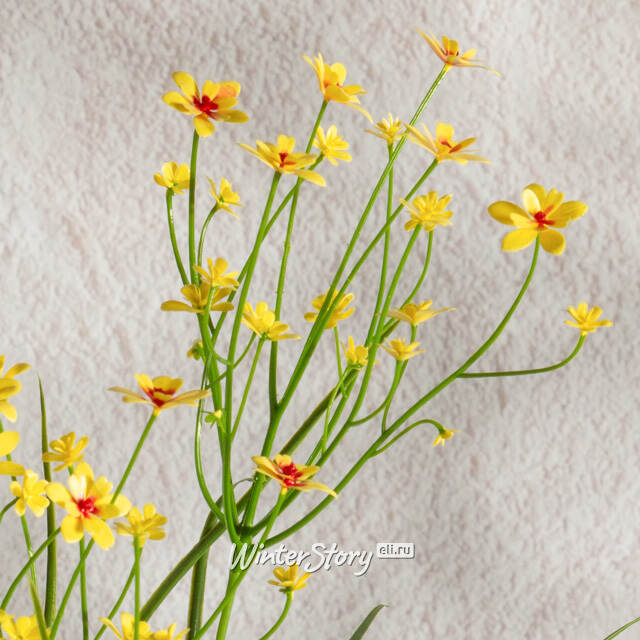 Искусственный цветок в горшке Таллинум 38 см желтый Summer Deco