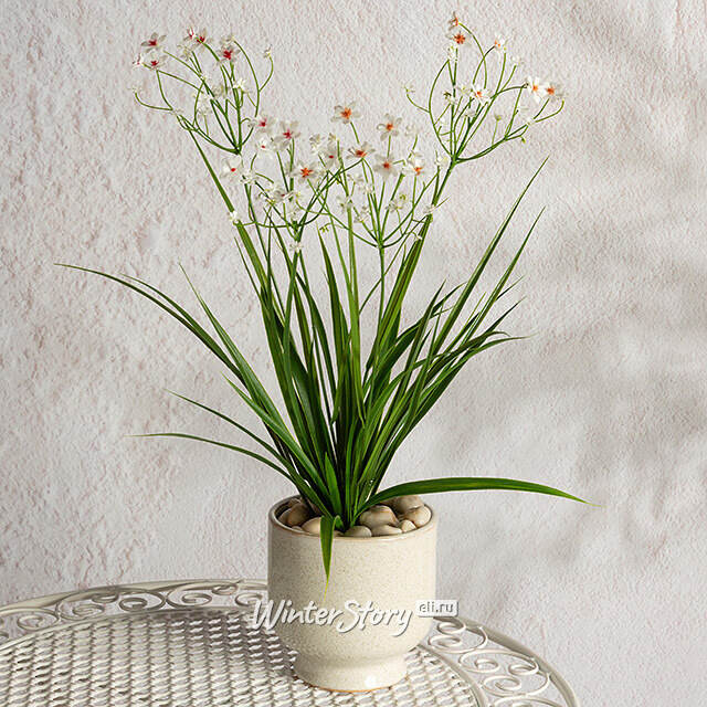 Искусственный цветок в горшке Таллинум 51 см белый Summer Deco