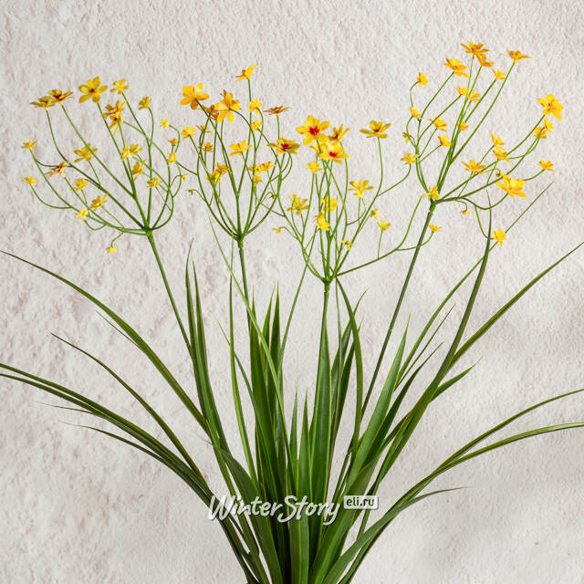 Искусственный цветок в горшке Таллинум 51 см желтый Summer Deco