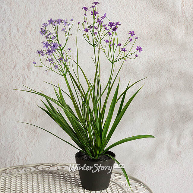 Искусственный цветок в горшке Таллинум 51 см сиреневый Summer Deco