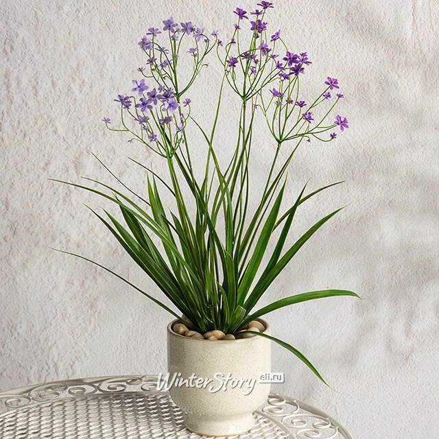 Искусственный цветок в горшке Таллинум 51 см сиреневый Summer Deco