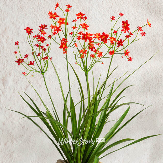 Искусственный цветок в горшке Таллинум 51 см красный Summer Deco