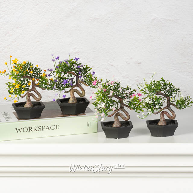 Искусственный Бонсай Цукуйоми 13 см фиолетовый Summer Deco