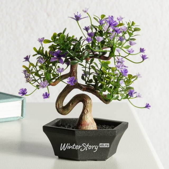 Искусственный Бонсай Цукуйоми 13 см фиолетовый Summer Deco