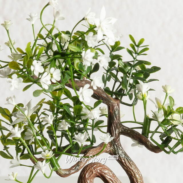 Искусственный Бонсай Цукуйоми 13 см белый Summer Deco