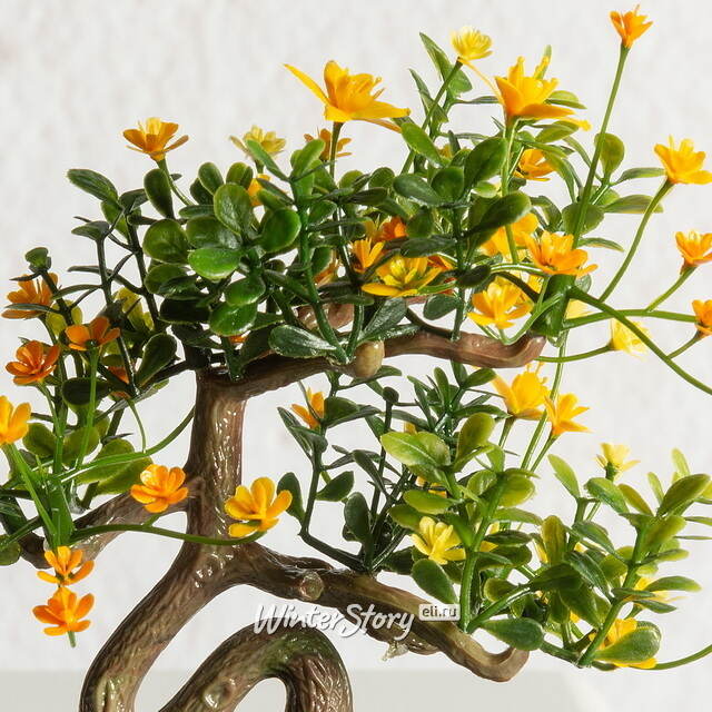 Искусственный Бонсай Цукуйоми 13 см желтый Summer Deco