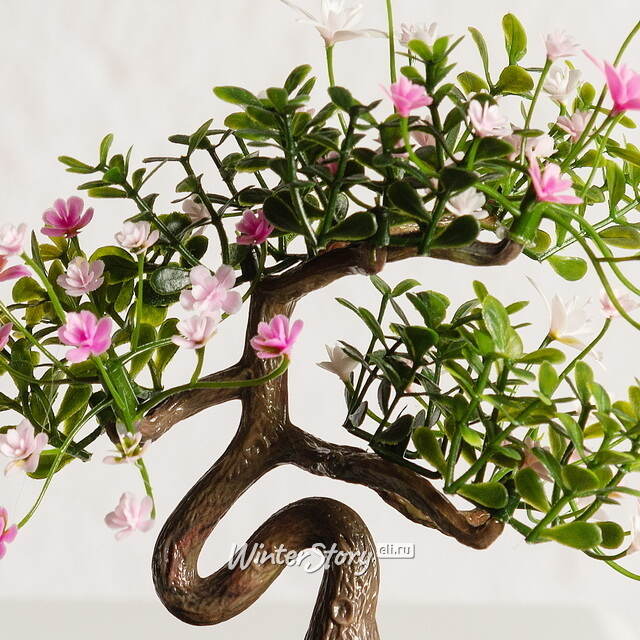 Искусственный Бонсай Цукуйоми 13 см розовый Summer Deco