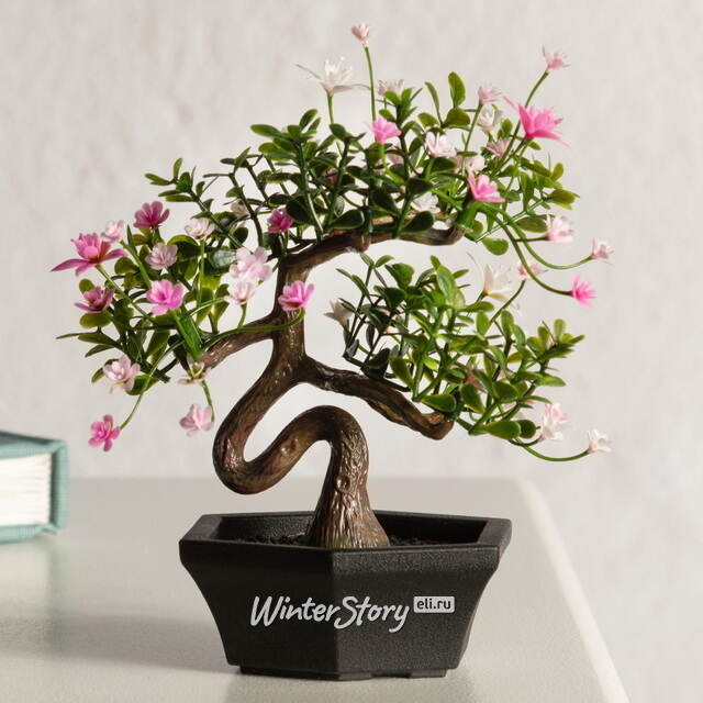 Искусственный Бонсай Цукуйоми 13 см розовый Summer Deco