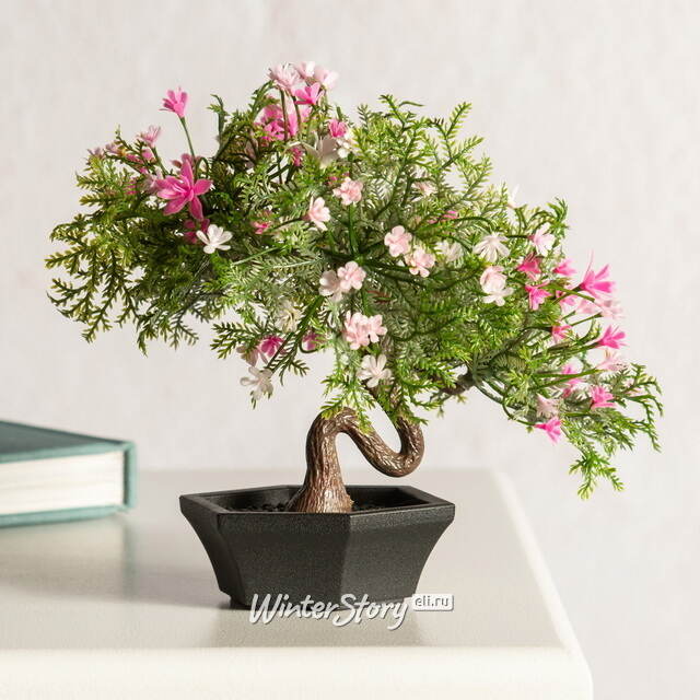 Искусственный Бонсай Хинаока 14 см розовый Summer Deco