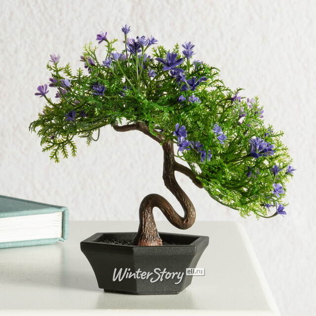 Искусственный Бонсай Хинаока 14 см фиолетовый Summer Deco