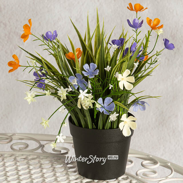 Искусственный цветок в горшке Mousehole - Цветочная Симфония 22 см Summer Deco