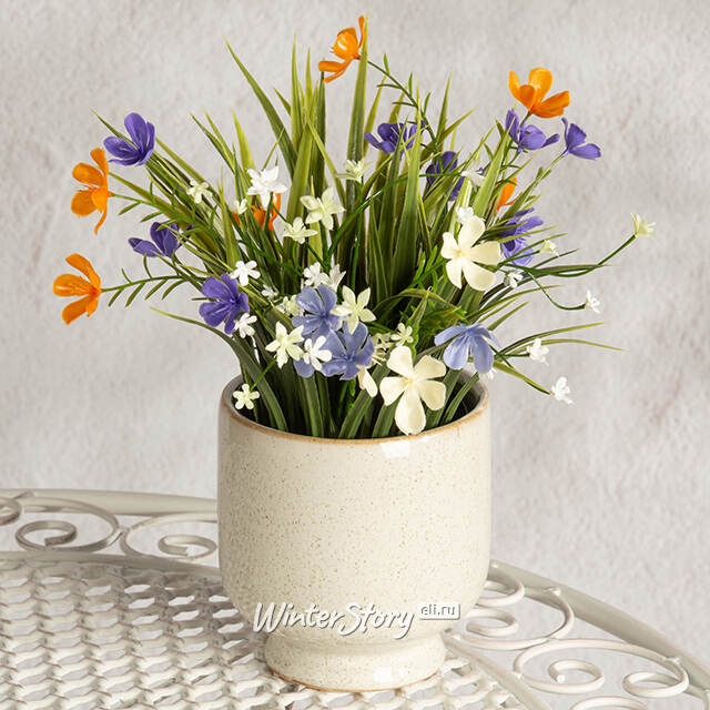 Искусственный цветок в горшке Mousehole - Цветочная Симфония 22 см Summer Deco