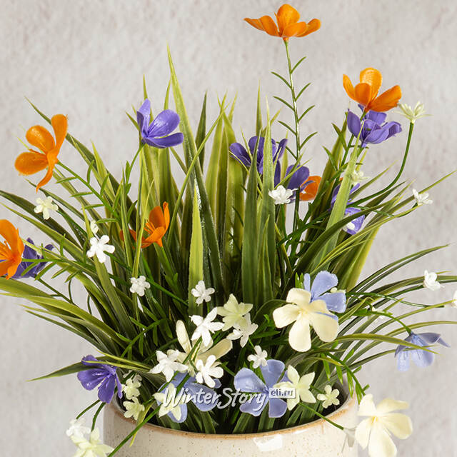 Искусственный цветок в горшке Mousehole - Цветочная Симфония 22 см Summer Deco