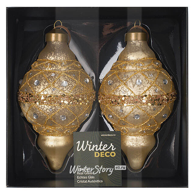 Елочные игрушки Decorazione Antica 17 см, 2 шт, стекло Winter Deco